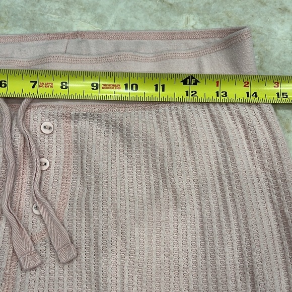 PJ Salvage | Waffle Knit Pajama‎ Jogger Pants | Pale Pink | Size Small - Picture 5 of 6